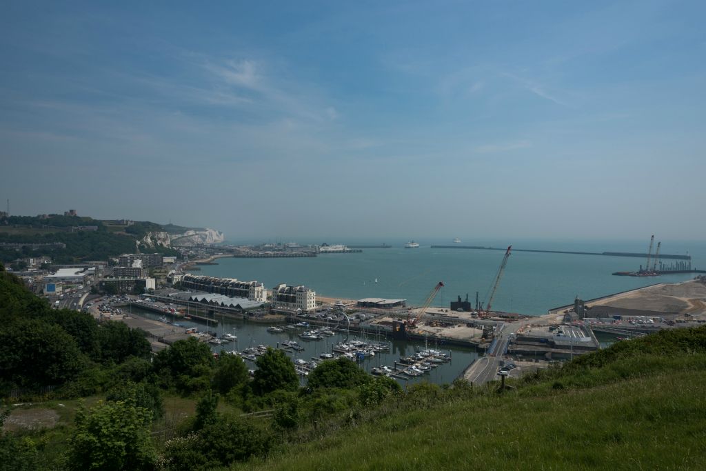 The DFDS ferry from Calais to Dover arriving at Dover. Part of the European Ferries photography series by Willie Robb.