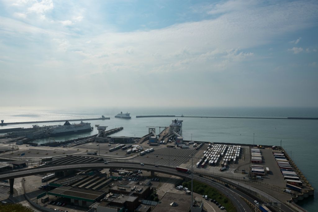 The DFDS ferry from Dunkirk to Dover arriving at Dover. Part of the European Ferries photography series by Willie Robb.